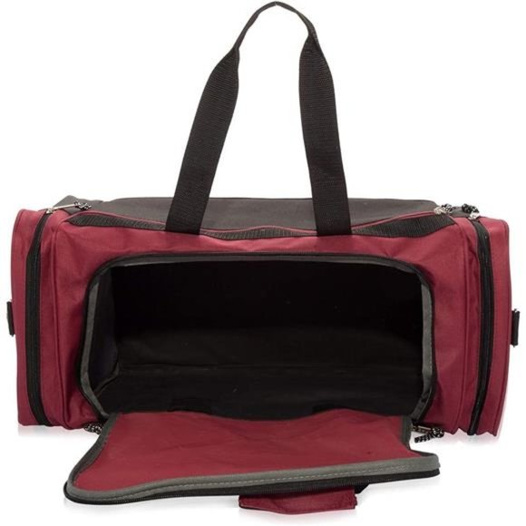 SPORTS Duffle Bag Gym Bag Travel Duffel Adjustable Strap Maroon - Picture 6 of 7